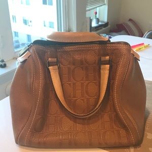 Carolina Herrera brown leather bag. Barely used!